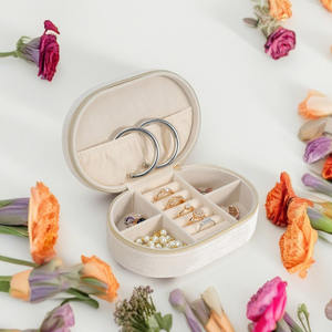 Custom Mini Leather <b>Jewelry</b> Box Travel Makeup Organizer with Logo <b>Storage</b> Gift for Friends and Family - Product Image 5