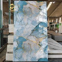 Panneaux PVC pour décoration intérieure, panneaux muraux, planches, feuilles de plastique marbré UV, panneau mural PVC pour salle de bain