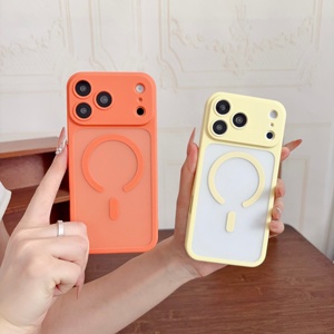 Coques de téléphone portable magnétiques en silicone mat pour iPhone 17 Pro Max, protection antichoc, protection de l'objectif, protection intégrale à 360° - Product Image 1