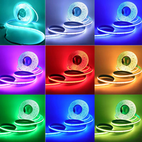 Strip LED COB 12V 24V RGB RGBW RGBWW RGBCCT 840 784LED/M Fleksibel Terang Tinggi Tanpa Titik Pita LED Dioda Fleksibel