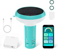 Testeur d'eau numérique flottant 7-en-1 pour piscine, moniteur intelligent de piscine, test d'eau automatique 24h/24 et 7j/7 pour piscines, spas et bains à remous, contrôle par application