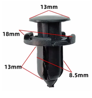 Clips de fixation noirs en plastique à pousser pour voiture, attaches de garniture de carrosserie automobile, tête de 13 mm, tige de 13 mm, pointe de 8,5 mm, clip rivet pour panneau de véhicule