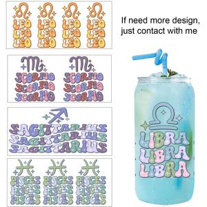 Get Catalog <strong>Zodiac</strong> Sign Theme Wholesale Stock Waterproof 16oz Tumbler Decal Transfer Print Snow Globe Uvdtf Uv Dtf Cup Wrap - Product Image 5