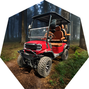 Precio de fábrica 150A Plomo-ácido y litio Street Legal 2 + 2 Seat Carros de golf de caza eléctricos - Product Image 6