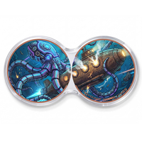 Cyborg Kraken Attack Art 1 Pièce en cuivre pur .999 de 1 Troy Ounce Monstre marin robotique vs. sous-marin Médaille commémorative science-fiction