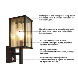 Lampe murale de jardin à LED carrée au design minimaliste moderne avec capteur de lumière et options de montage en surface - Product Image 5