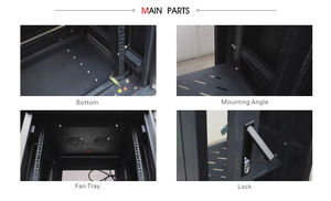 ตู้แร็คเซิร์ฟเวอร์ขนาด 19 นิ้ว ตู้แร็คสำหรับศูนย์ข้อมูล ตู้แร็คสำหรับติดตั้งบนแร็คขนาด 19 นิ้ว มาตรฐานสำหรับเซิร์ฟเวอร์ สำหรับใช้งานกลางแจ้ง สีดำ OEM - Product Image 6