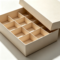 Boîtes rigides beige clair avec couvercle séparé, insert à 12 compartiments, logo personnalisé pour boulangerie, desserts, petits aliments, cadeaux, emballage en vrac