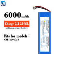Baterai Li-ion isi ulang 6000mah Charge 2/3 310SL untuk JBL GSP1029102R