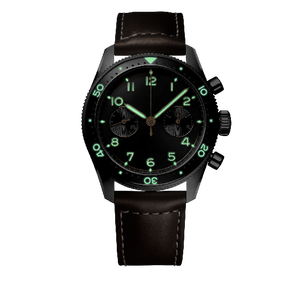 Reloj Deportivo Cronógrafo para Hombre con Correa de Cuero, Bisel Giratorio, 3 Subesferas, Manecillas Luminosas, Reloj de Pulsera Mecánico Automático Longinesing - Product Image 2