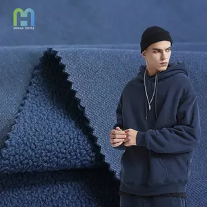 New products 2024 recycled knit fabric brushed polar fleece fabric mens knitted hoodie fabric material