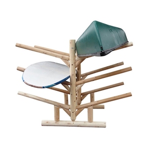 Vente à chaud Accueil Garage Support de rangement <span class=keywords><strong>extérieur</strong></span> Assemblage facile Bois massif Bas 6 places Kayak ou SUP Rack - Product Image 1