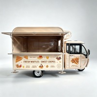 Remorque alimentaire électrique à 3 roues, camion de restauration mobile, chariot de vente ambulante pour gaufres, desserts, café, bonbons, avec intérieur personnalisé