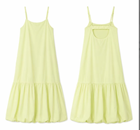 Robe longue jaune clair sans manches à fines bretelles pour femme - Découpes au dos et ourlet à volants - Vêtements personnalisés - Faible MOQ - Fabrication en usine