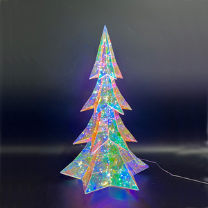 Decoración Navideña de Plástico PET Iridiscente Prismático con Luces LED para Decoraciones Holográficas de Interiores y Manualidades - Product Image 2