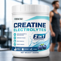 OEM/ODM Marque Privée 2 en 1 Créatine Électrolytes en Poudre Sans Sucre Saveur Fraise Croissance Musculaire 300g
