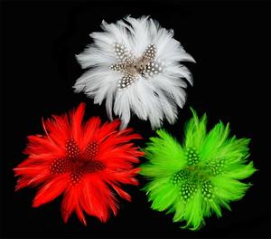 Pince à <span class=keywords><strong>cheveux</strong></span> écologique en plumes teintées avec fleur, pour femme, accessoire de tête de mariée, chapeau de costume pour mariage, cocktail, thé ou Derby - Product Image 4