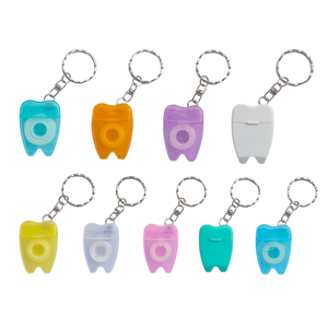 OEM Оптовая Портативный Мини Зуб Форма Зубная Нить Брелок Вощеный Мята Нейлон Флоссер Брелок Для Путешествий - Product Image 1