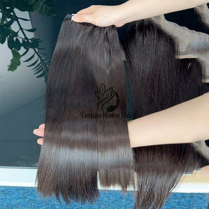 Extensions de cheveux humains vierges Remy 100% cambodgiens en gros, cuticules alignées vietnamiennes, double trame tissée à la machine, Super Wave Loose - Product Image 1