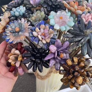 Hand Made Wholesale Various Materials Natural <b>Crystal</b> Flowers Amethyst for Healing <b>Crystal</b> Tumbled Flowers - Product Image 2