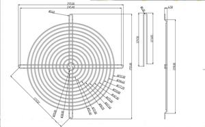 Protection de ventilateur en métal de 225mm Grille de ventilateur de couleur argent de 225mm pour ventilateurs DC /AC de 225x225x80mm - Product Image 6
