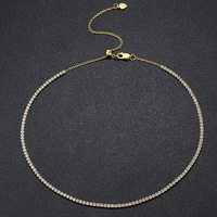 Collier ras du cou en argent 925 avec moissanite 2 mm 0,03 ct pour femme, design de niche de luxe léger, pendentif à 4 griffes, chaîne câble