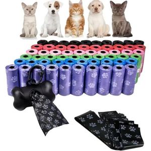 Sacs à déjections canines écologiques de haute qualité, couleur personnalisée, multifonctionnels, rouleaux PE16, portables, biodégradables, vente en gros d'usine - Product Image 1
