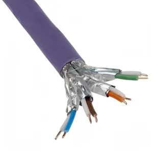 Câble en vrac Ethernet Cat7, S/FTP, gaine LSZH violette, 350m, ignifuge, faible dégagement de fumée zéro halogène, OFC, 0.6MM, prix de 1000 pieds