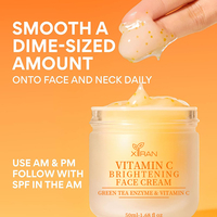 Crème pour le visage de marque privée avec vitamine C et acide hyaluronique hydrate éclaircir et estomper les taches brunes crème pour le visage en gel non collant
