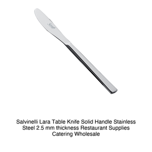Salvinelli Lara Dinner <b>Knife</b> with Solid Handle in 18/10 Stainless Steel, 2.5 mm Thick - Product Image 2