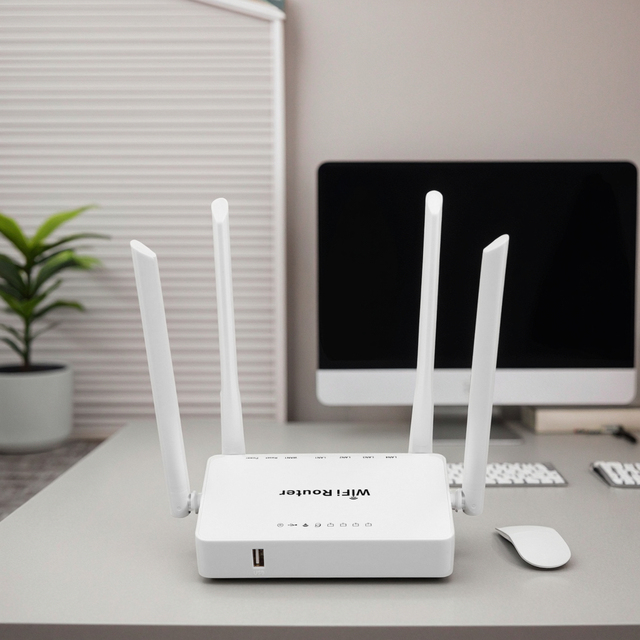 High Speed 300Mbps Home WiFi Router 2.4GHz Wireless USB Port QoS Function Home Coverage Smart IoT Device Connection