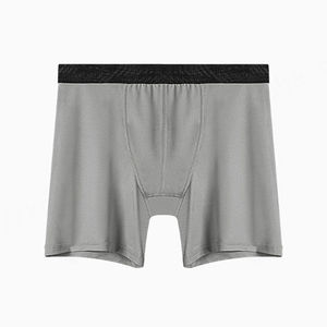 Ropa interior larga de seda helada de primera calidad con logotipo Jacquard personalizado, Bóxer deportivo de nailon sólido para correr de secado rápido para hombre con bolsa de bola - Product Image 4