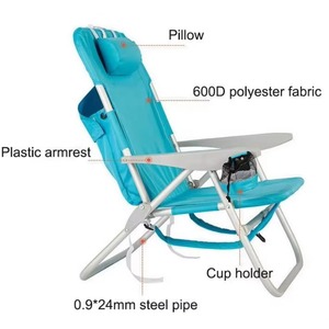 Chaise de camping pliable ultralégère pour pêche, pique-nique et plage, avec pochette de rangement, échantillon gratuit - Product Image 5