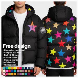 Giacca Puffer Invernale Personalizzata Unisex, Giacca <span class=keywords><strong>Imbottita</strong></span> Spessa in Cotone con Cappuccio, Giacca Bomber Reversibile Stampata per Uomo e Donna - Product Image 2