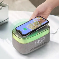 Haut-parleur Bluetooth créatif le plus récent Réveil Chargeur sans fil Haut-parleur de musique Bluetooth avec lumière nocturne colorée