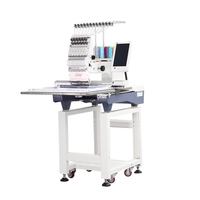 Machine à broder plate automatique à tête unique, vitesse 1200 tr/min, fonctionnement informatisé, état neuf, 12/15 aiguilles pour usage domestique