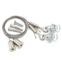 Kit de suspension de câble en acier pour éclairage de plafond avec vis, crochet réglable, pince de câble et autres accessoires d'éclairage