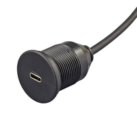 Câble USB-C étanche 1m à montage encastré IP67, tressé en PVC, rallonge mâle-femelle pour tableau de bord de camion, bateau, moto