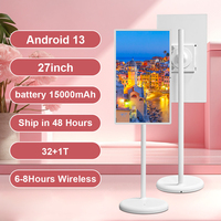 Pantalla LCD Táctil Interactiva Android FHD de 21.5, 24, 27 y 32 Pulgadas con Duración de Batería de 5 a 9 Horas, Soporte Inalámbrico, Smart TV Portátil