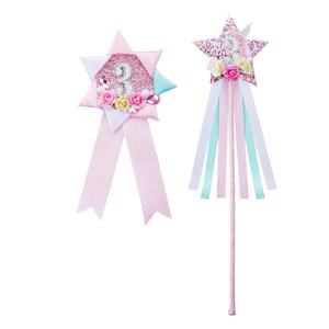 Varita Mágica de Hada con Lazo de Estrella Brillante para Niñas, Set de Varitas Mágicas con Broche de Mariposa y Flor para Graduación de Ramadán - Product Image 5