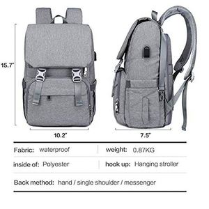 BSCI Factory Diaper <b>Bag</b> Backpack for Mom&Dad,Large Capacity Multi-Function Nappy Travel Designer <b>Nursing</b> for Baby Care - Product Image 3