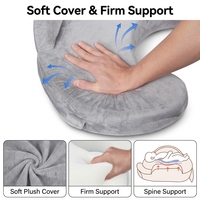 Coussin d'allaitement en mousse en forme de U, taille plus, sangle réglable, poche latérale, compression sous vide, OEM ODM