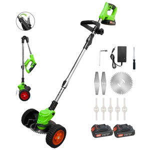 <span class=keywords><strong>Tondeuse</strong></span> à gazon électrique au lithium Bornrin 24V, poignée télescopique, sans fil, 1500W, multifonction, coupe-herbe, deux batteries, roues - Product Image 1