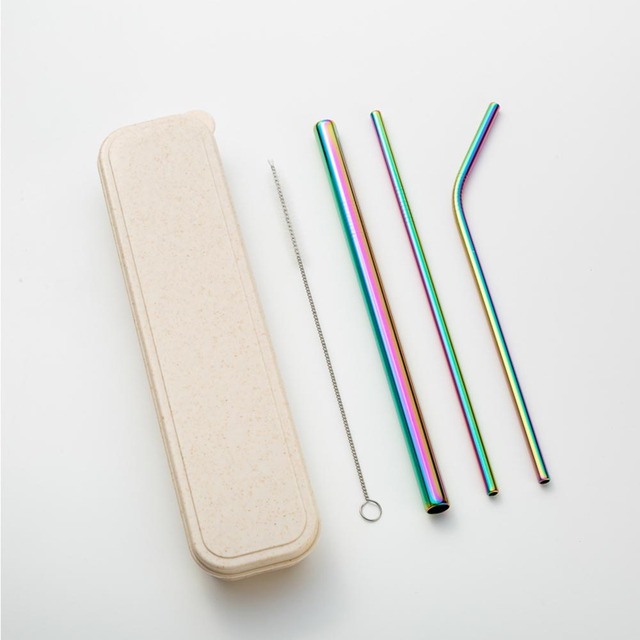 Bubble Tea High Quality Customizable Whole Colored Reusable Stainless Steel Straws