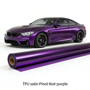 ฟิล์มหุ้มรถยนต์ TPU สีม่วงซาติน ปิโน นัวร์ แบบนาโน ระบายอากาศได้ ป้องกันรอยขีดข่วน - Product Image 1