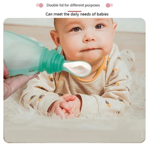 Pochettes portables en silicone pour aliments pour bébés 200 ml, compatibles réfrigérateur et congélateur, lavables, pour les enfants en déplacement - Product Image 5