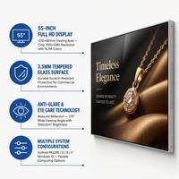 Affichage numérique interactif mural personnalisé de 55 pouces, écran tactile, affichage publicitaire, écran LCD IPS 1080P, système double, OPS en option