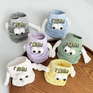 <b>Cute</b> Magnetic <b>Socks</b> For Holding Hands Sweat Absorbing Unisex Couple <b>Socks</b> Gray Blue Purple Green White Yellow Solid Color Casual - Product Image 3