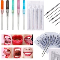 Agujas y Herramientas de Perforación Corporal para Niños, de Acero Quirúrgico Inoxidable, Plateadas en Plata y con Zirconia, Certificadas por ASTM, Marca Gaby