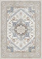 Tapis moderne en fausse laine à poils ras, lavable, antidérapant, doux, gris, bleu, crème, pour salon et maison